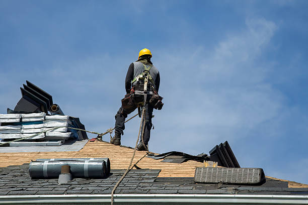 Professional Gutter Installation technician working in Wildrose, ND